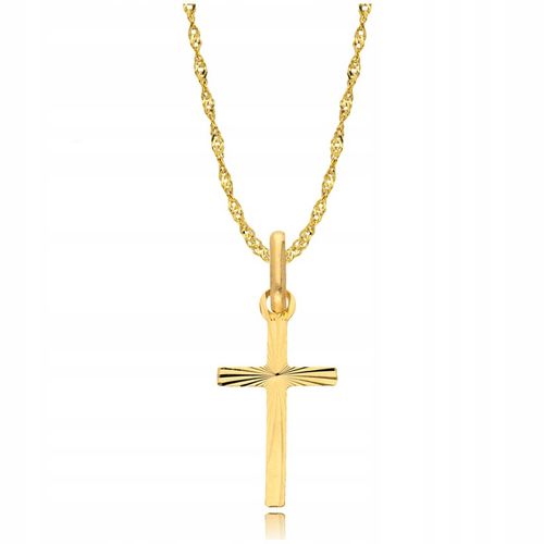 Złoty Łańcuszek 333 Krzyżyk Chrzest Komunia dla dziecka Grawer na Arena.pl