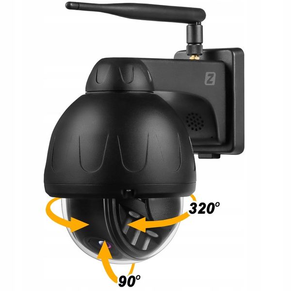 Kamera Zewnętrzna Obrotowa WiFi 5MPx 4MPx Czarna zdjęcie 9