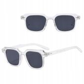 OKULARY PRZECIWSŁONECZNE prostokątne filtr UV400 damskie męski ETUI ŚCIERKA