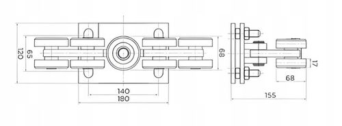 Wózek Wózki Rolki Do Bramy Przesuwnej Zestaw 80x80 8 Rolek Zestaw na Arena.pl