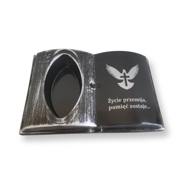 KSIĘGA na grób Podkład do stroików sztucznych Czarna ze srebrnym zdjęcie 1