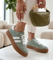 Zielone Skórzane Sneakersy Na Platformie Cambell 39