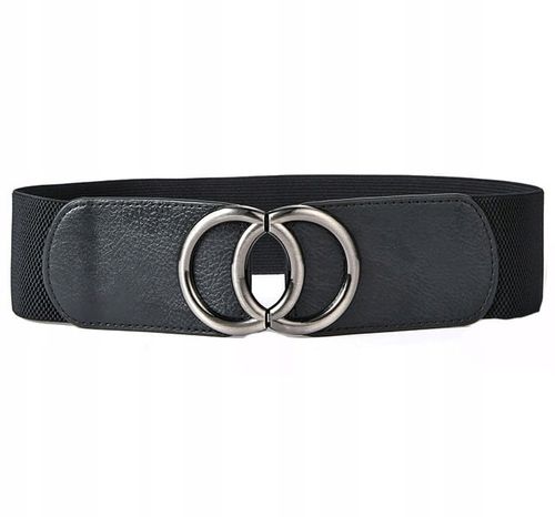 Damski Pasek Do Sukienki Szeroki Czarny Elastyczny na Arena.pl