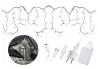 SOPLE 200 LED BIAŁY ZIMNY KURTYNA ZASŁONA PROGRAMATOR LAMPKI CHOINKOWE 7M