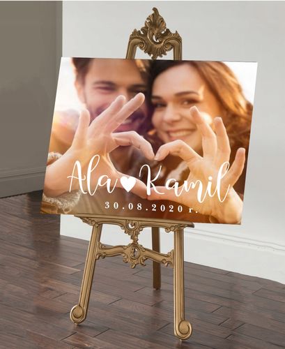 TABLICE powitalna na ślub rustykalna wesele 70x50 na Arena.pl