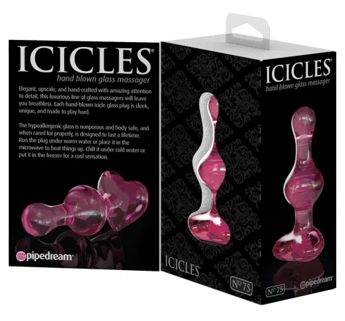 pipedream icicles 24 - szklany korek do masażu kulkowy 9,5 cm na Arena.pl