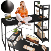 biurko loft z półkami czarne komputerowe biurowe szkolne