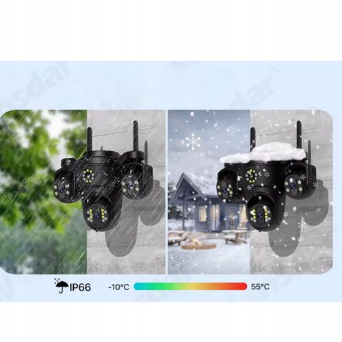 Kamera zewnętrzna WiFi 15MP 4 obiektywy 4 zoom Auto Track PTZ IP66 MIKROFON na Arena.pl