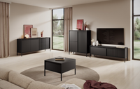 Meblościanka Zestaw Mebli Do Salonu 1 Czarny SINTO LS