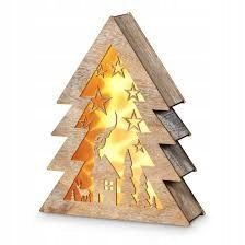 CHOINKA DREWNIANA las 10led 34cm TIMER BRĄZOWA na Arena.pl