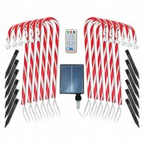 LASKI CUKROWE LED ŚWIATECZNE LIZAKI na PANEL SŁONECZNY 12 szt. do OGRODU