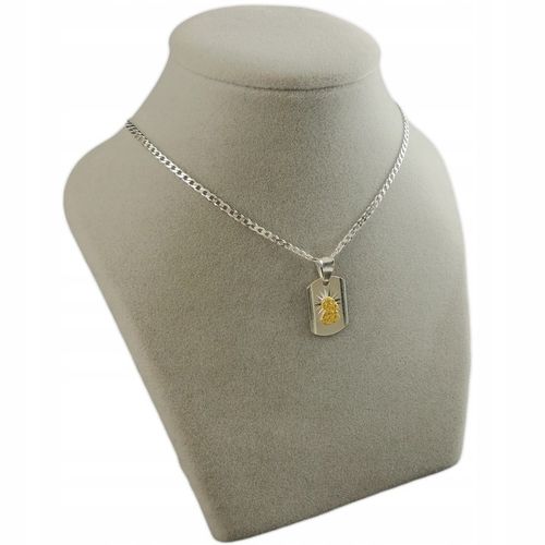 SREBRNY ŁAŃCUSZEK KOMUNIJNY Z MEDALIKIEM SREBRO 925 KOMUNIA CHRZEST GRAWER na Arena.pl