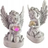 ANIOŁEK Z SERCEM LED WKŁAD GRÓB ZNICZ ANIOŁ PODŚWIETLANY DUŻY ŚWIECĄCY