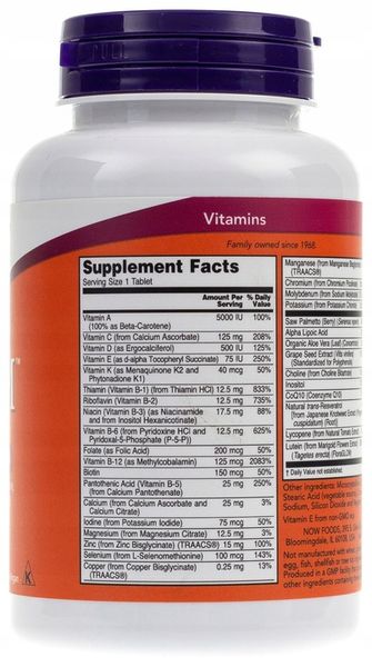 Witaminy i Minerały dla Mężczyzn Now Foods ADAM 60tab zdjęcie 2