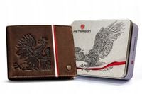 Portfel męski PETERSON patriotyczny skórzany Polska RFID STOP na prezent