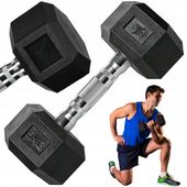 HANTLA HEX 5KG CIĘŻAREK OGUMOWANY SOLIDNY HANTEL WYTRZYMAŁY STALOWY