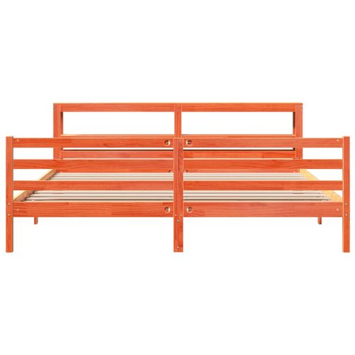 Łóżko bez materaca, woskowy brąz, 200x200 cm, drewno sosnowe na Arena.pl