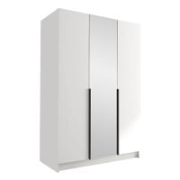 Szafa CALIA II 150 cm z lustrem-pojemna garderoba-BIAŁY+CZARNY