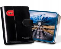 Portfel męski ze skóry naturalnej duży portmonetka RFID klasyczny PETERSON