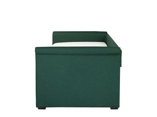 Łóżko wysuwane tapicerowane 90 x 200 cm zielone LIBOURNE na Arena.pl