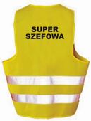 Kamizelka odblaskowa imprezowa SUPER SZEFOWA