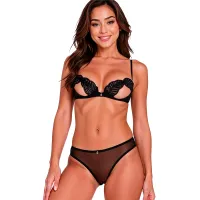 passion intimari komplet bielizny czarny koronka s/m