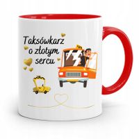 Kubek Czerwony Taksówkarza O Złotym Sercu Z Nadrukiem Ze Zdjęciem