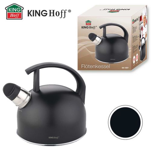 czajnik 1,5l z gwizdkiem kinghoff kh-1897 czarny mat na Arena.pl