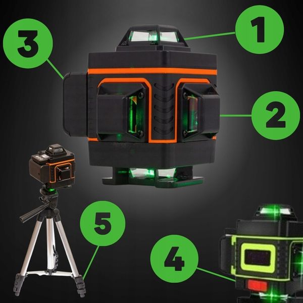 POZIOMICA LASEROWA BLOKADA WAHADŁA 360 LASER KRZYŻOWY DUŻY STATYW +BATERIE zdjęcie 8