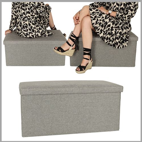 KX4619 Puf skladany ze schowkiem szary duzy 76x38 na Arena.pl