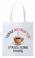 Torba Biała Eco Shopper Dla Instruktora Prezent Z Nadrukiem Ze Zdjęciem