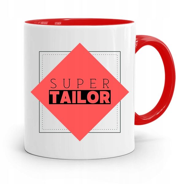 Kubek Czerwony Krawca Krawcowej Super Tailor Z Nadrukiem Ze Zdjęciem zdjęcie 1