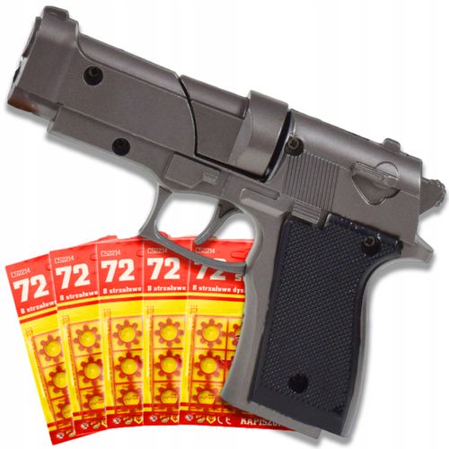 PISTOLET NA SPŁONKĘ KAPISZONY 5x72szt METALOWY REWOLWER DLA DZIECI GRATIS na Arena.pl