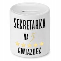 Skarbonka Dla Sekretarki Na 5 Gwiazdek Prezent Z Nadrukiem Ze Zdjęciem