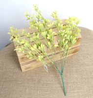 gałązka 2szt  drobne listki wys. 38 cm 7 łodyg ZIELONO-ŻÓŁTA MD-068B