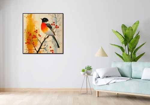 Plakat 90x90cm Jesienny Rudzik na Arena.pl