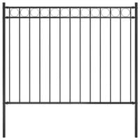 Panel ogrodzeniowy, stalowy, 1,7 x 1 m, czarny