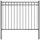 Panel ogrodzeniowy, stalowy, 1,7 x 1 m, czarny