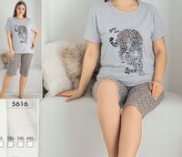 Piżama damska z krótkim rękawem na lato XXL