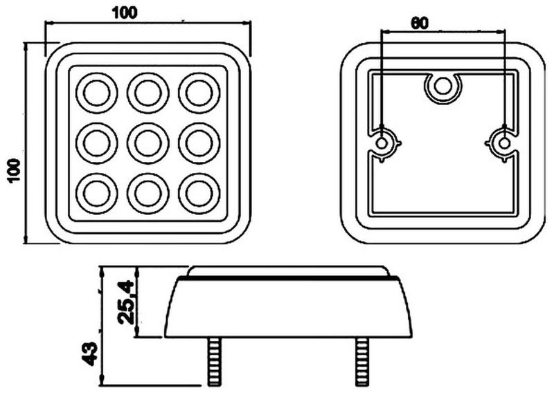 uniwersalna mocna Lampa LED 10x10cm kierunki kierunkowskaz 12v 24v 60W zdjęcie 3