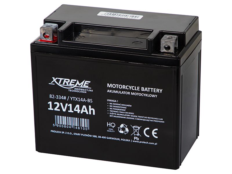 Akumulator motocyklowy 12V 14Ah XTREME zdjęcie 1