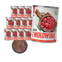 MOKRA KARMA DLA PSA TufTuf Puszka mielonka z wołowiną ZESTAW 12x400g