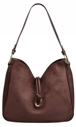 BESTINI torebka damska worek ZAMSZOWY czekolada A4 na Arena.pl