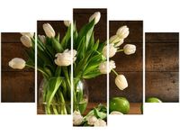 OBRAZ BUKIET JASNYCH TULIPANÓW KWIATY