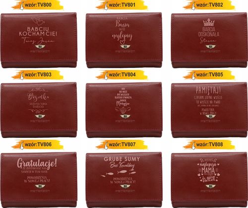 Portfel damski skórzany z GRAWEREM prezent na walentynki Z INICJAŁAMI na Arena.pl