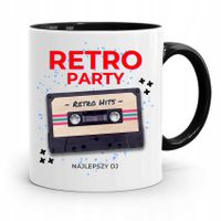 Dla Dja Muzyka Kubek Czarny Retro Party Prezent Z Nadrukiem Ze Zdjęciem