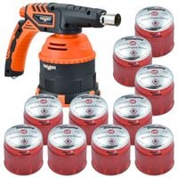 PROFESJONALNY PALNIK GAZOWY PIEZO + 10x KARTUSZ LAMPA LUTOWNICZA