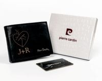 Portfel czarny marka premium prezent na WALENTYNKI z inicjałami