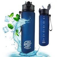 butelka na wodę, sportowy bidon matowy 750ml granat ecarla sports bd51