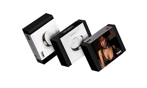 obroża damska whips collection biała 4 cm na Arena.pl